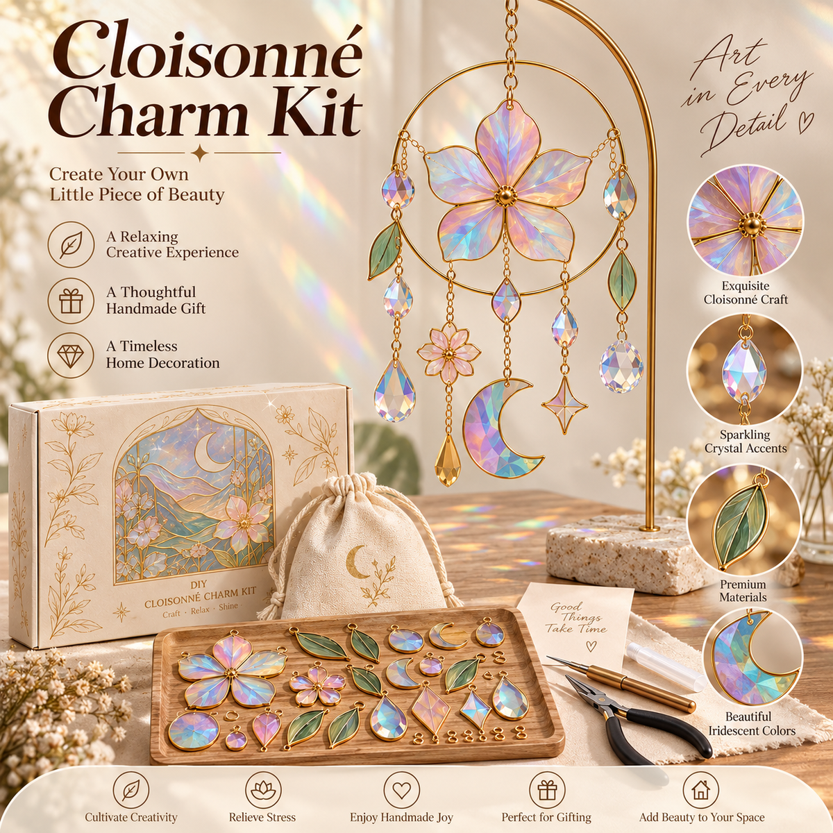 Iridescent Floral Suncatcher Craft Kit