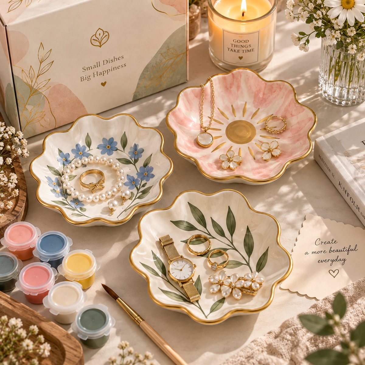 Ceramic Trinket Painting Set